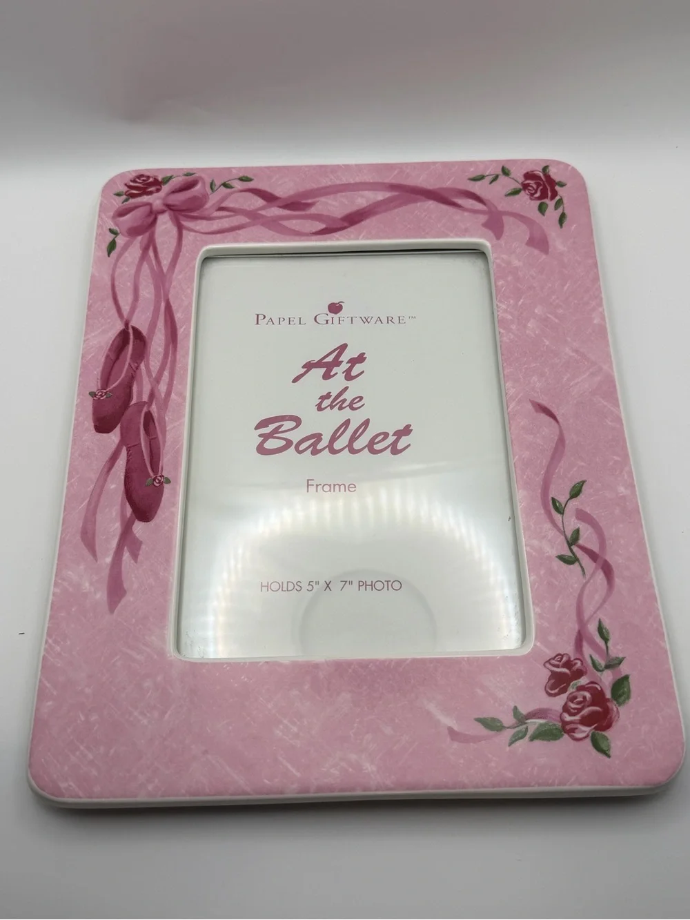 Papel Giftware At The Ballet Pink Ceramic 5x7 Picture Frame Ballerina Flowers